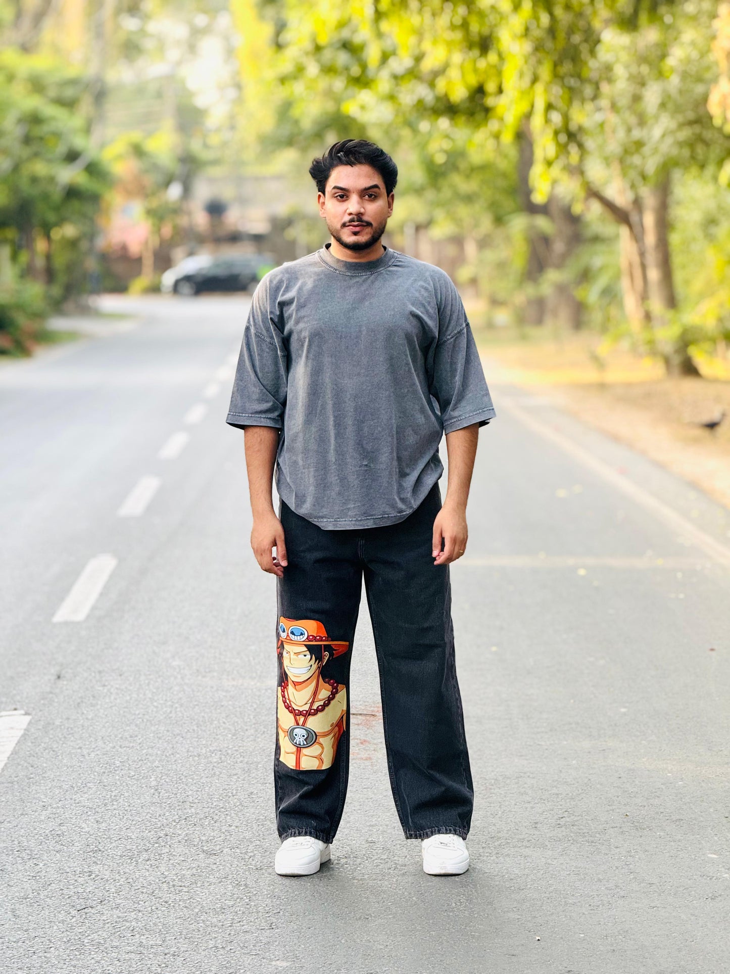Premium Printed Baggy Jeans