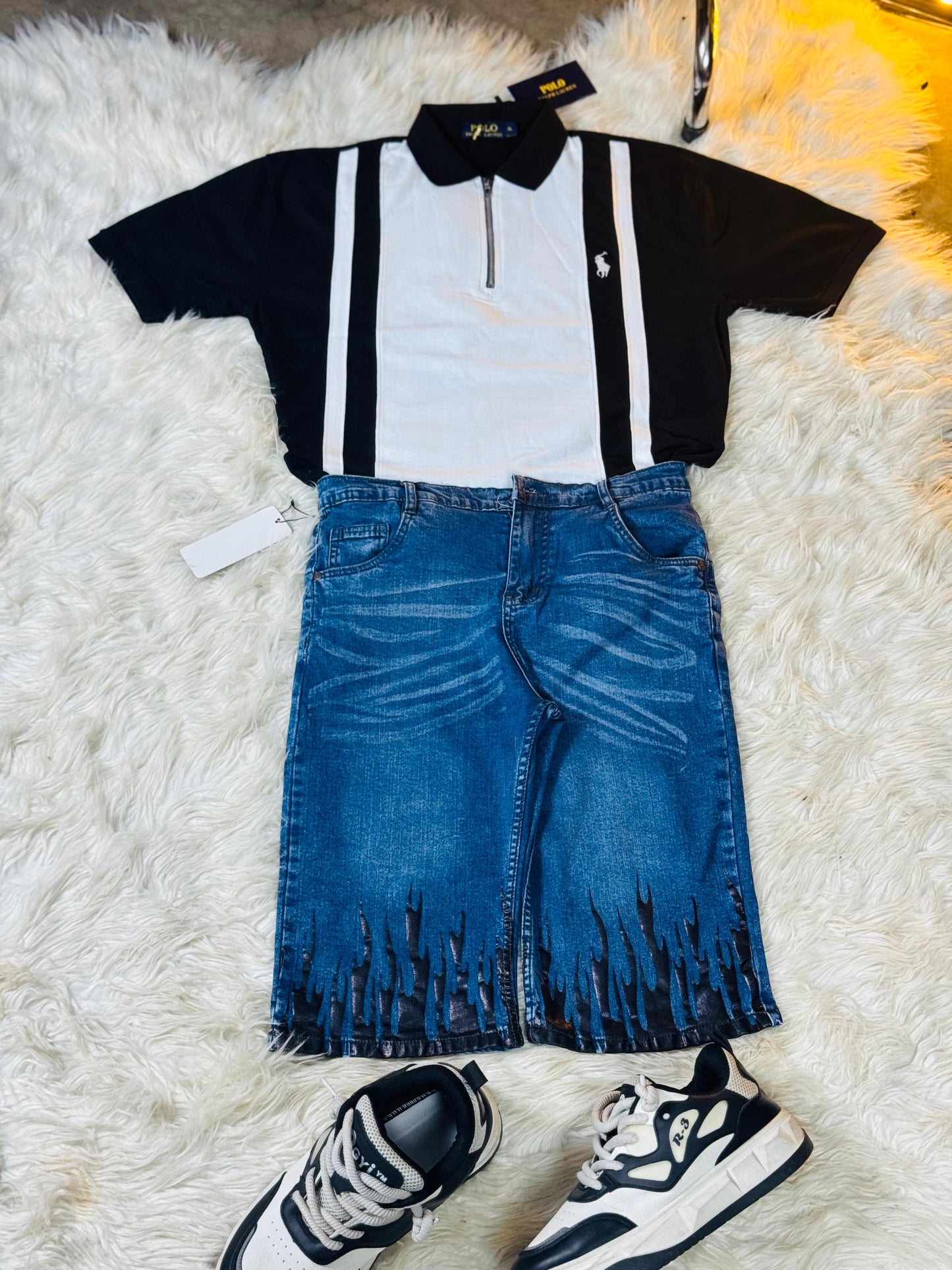 Drop Cut Fire Jeans.