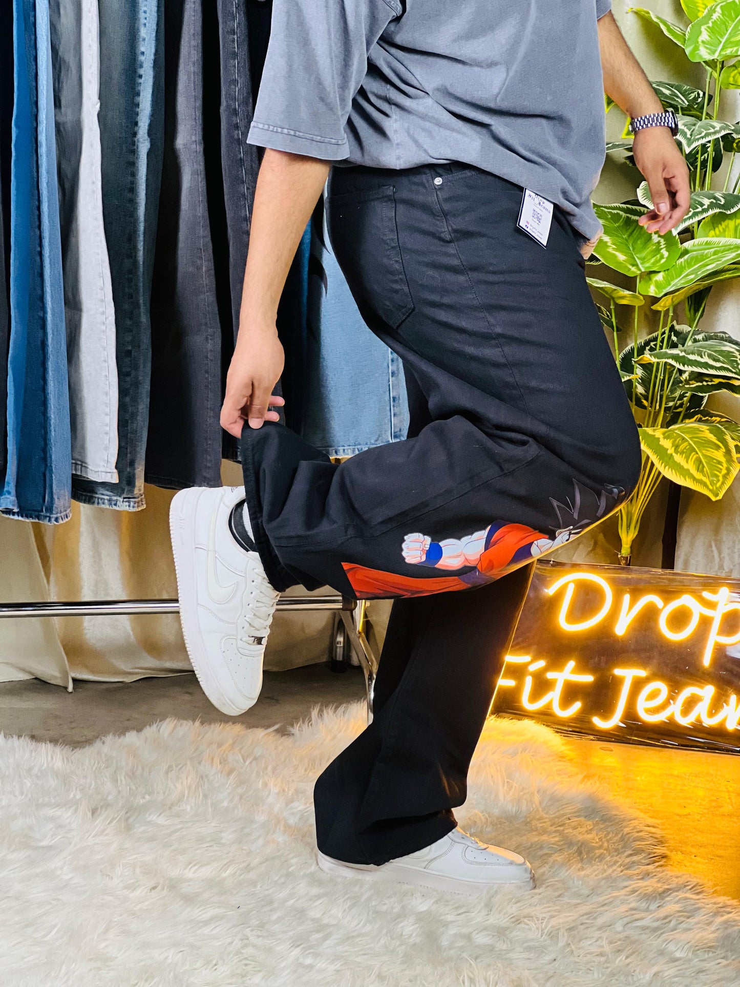 Premium Printed Baggy Jeans.