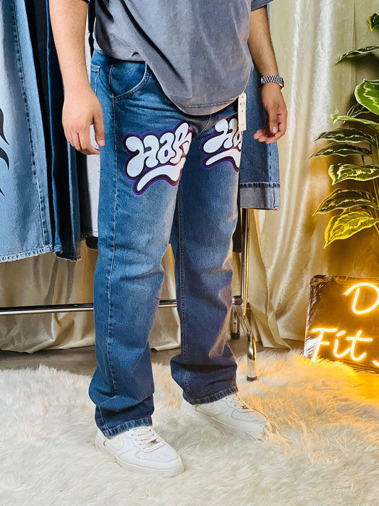 Premium Printed Baggy Jeans