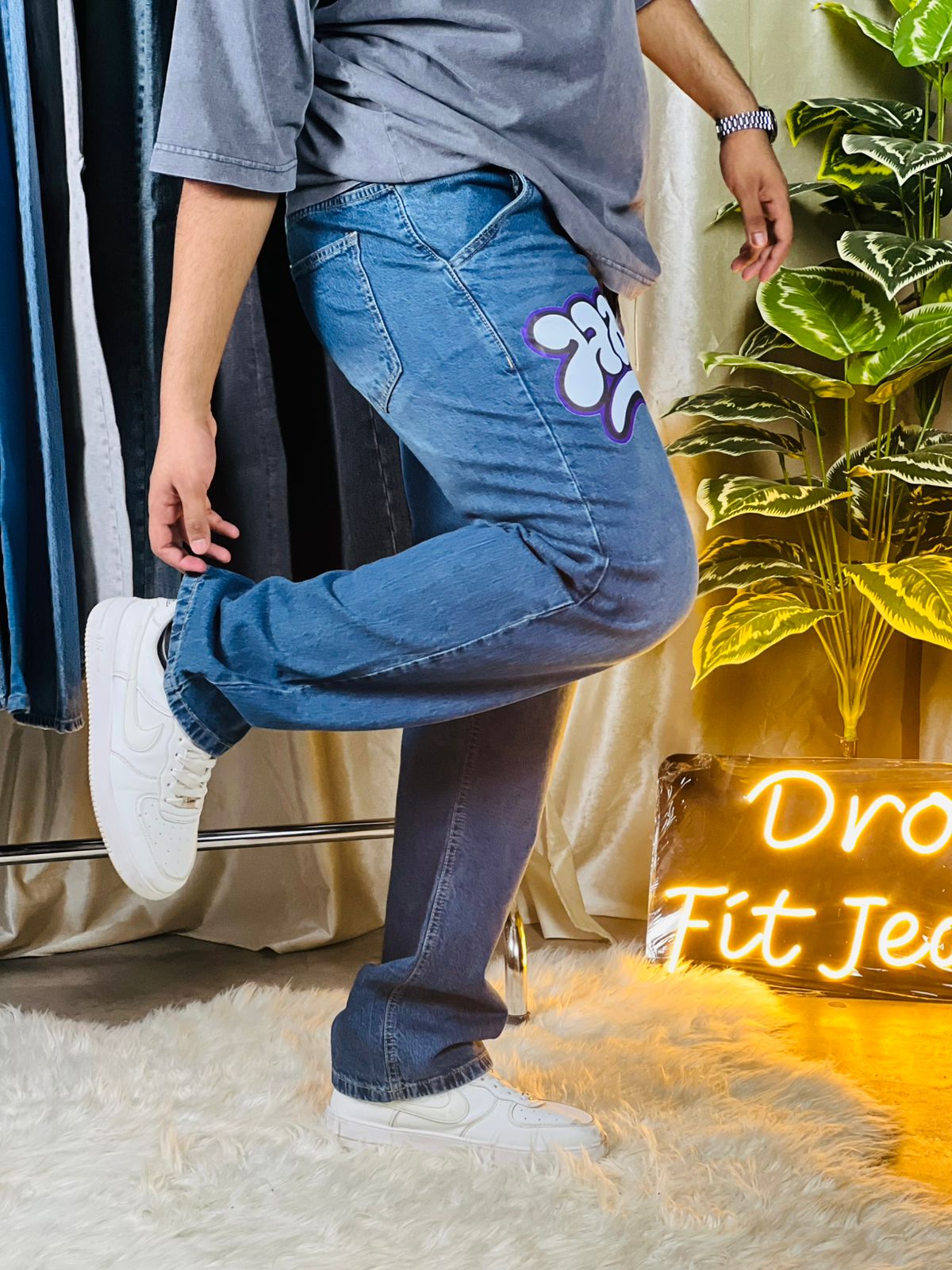 Premium Printed Baggy Jeans
