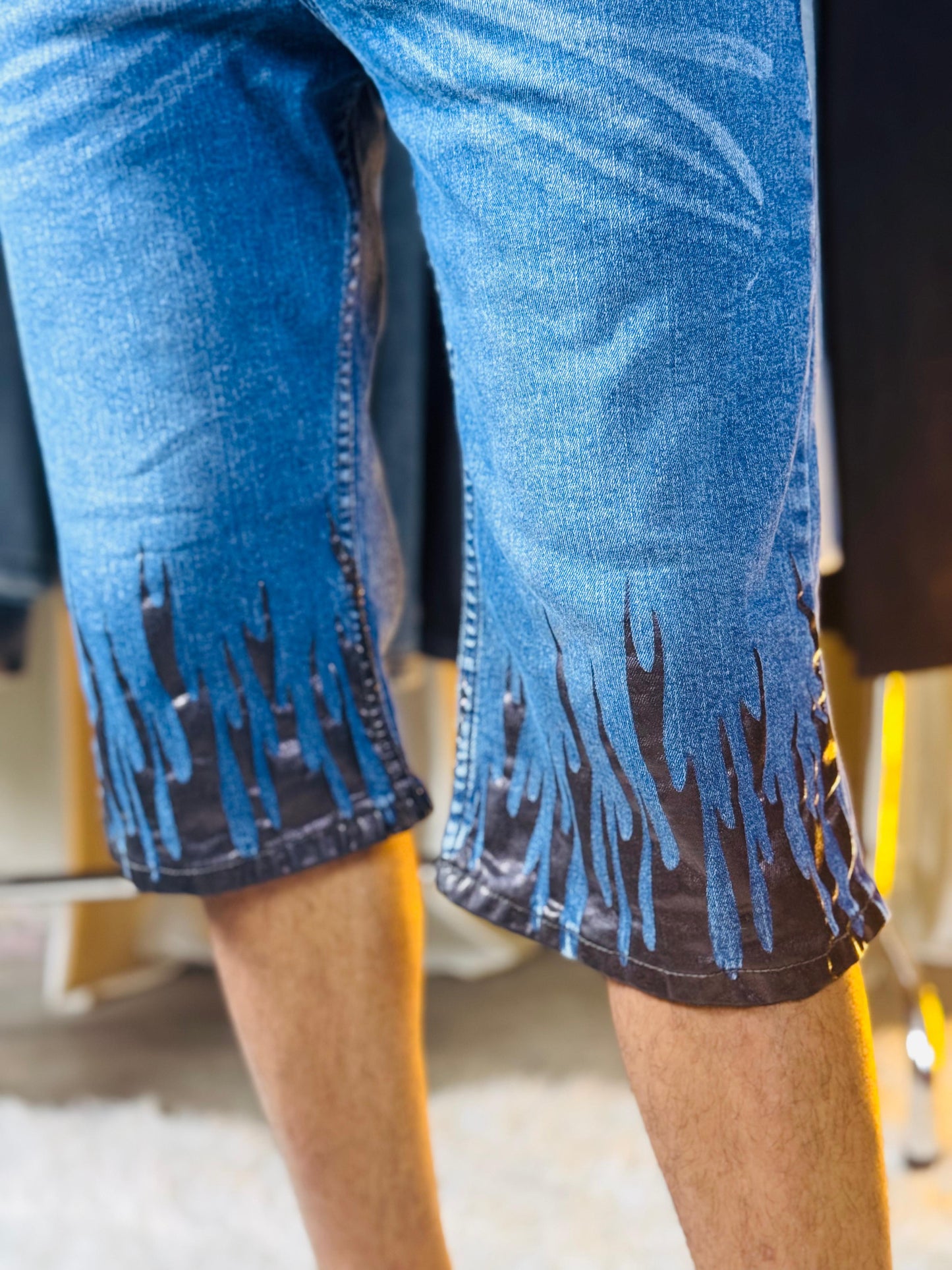 Drop Cut Fire Jeans.