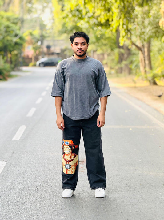 Premium Printed Baggy Jeans