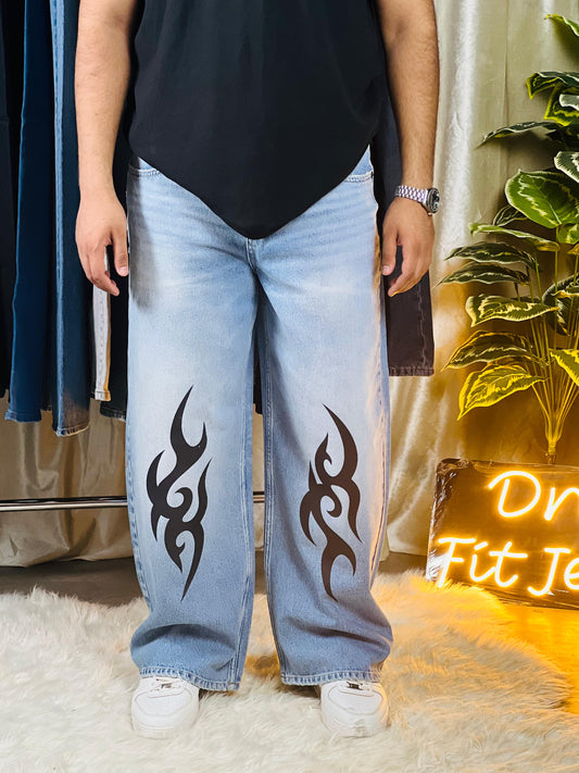 Premium Printed Baggy Jeans