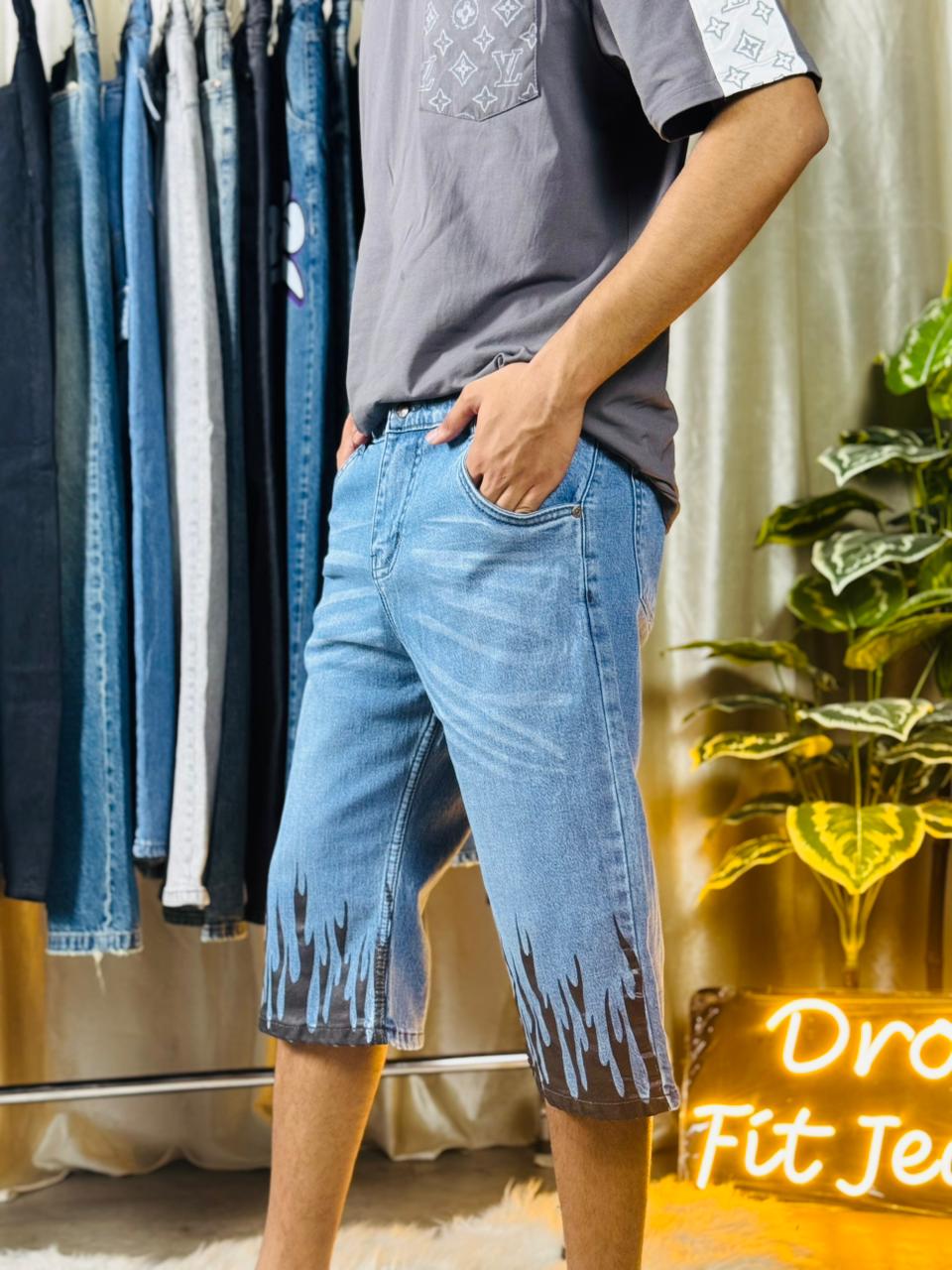 Drop Cut Premium Fire Jeans