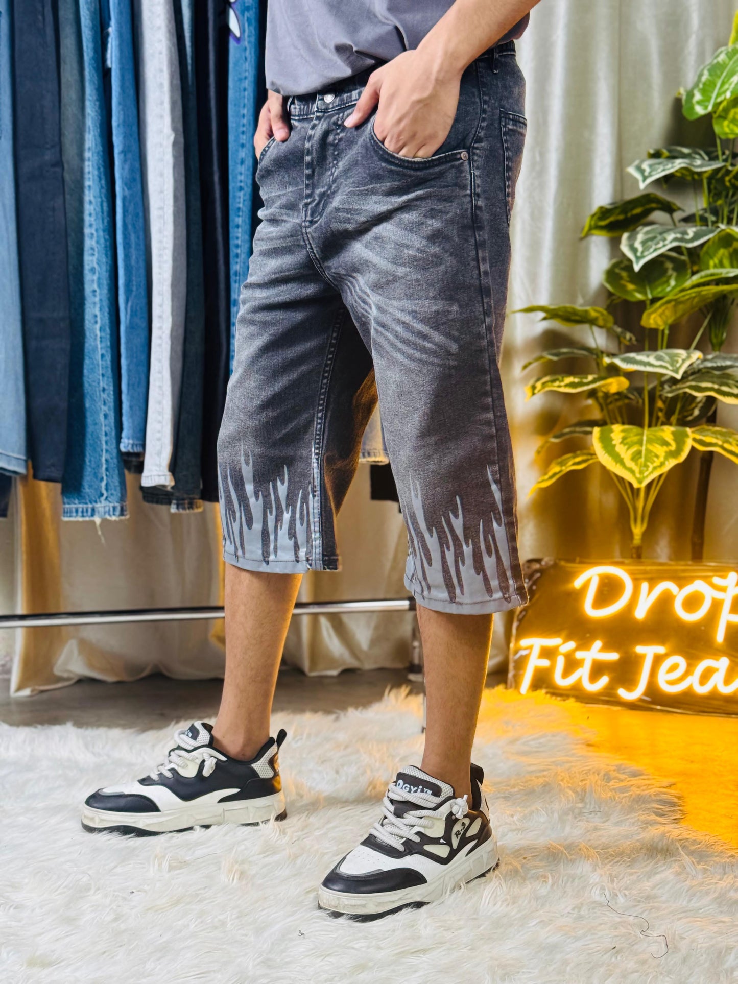 Drop Cut Premium Fire Jeans.